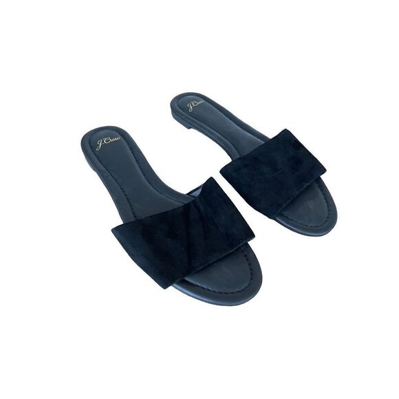 Jcrew sz 11 black one strap suede sandal - Picture 7 of 8
